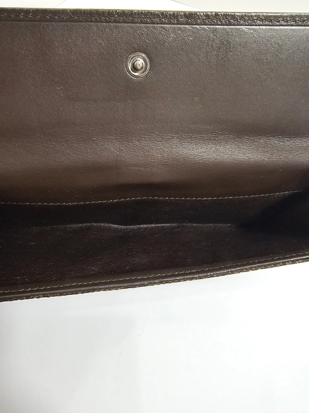Auth. Vintage Gucci Jackie Piston Lock Long Wallet GG Monogram Canvas Brown